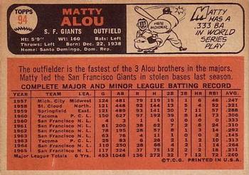 Matty Alou  baseball card collectible - Main Image 2