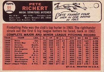 Pete Richert  baseball card collectible - Main Image 2
