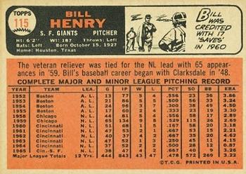 Bill Henry  baseball card collectible - Main Image 2