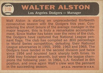 Walt Alston  baseball card collectible - Main Image 2