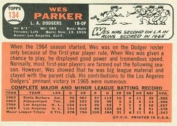 Wes Parker  baseball card collectible - Main Image 2