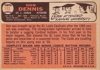 Don Dennis  baseball card collectible - Main Image 2
