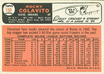Rocky Colavito  baseball card collectible - Main Image 2