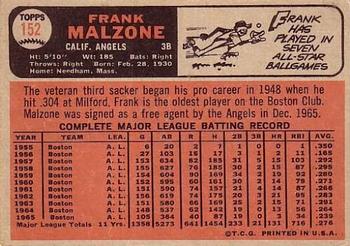 Frank Malzone  baseball card collectible - Main Image 2