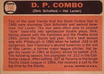 D P Combo (Dick Schofield / Hal Lanier)  baseball card collectible - Main Image 2