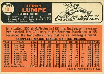 Jerry Lumpe  baseball card collectible - Main Image 2