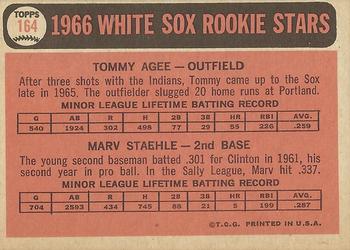 White Sox 1966 Rookie Stars (Tommie Agee / Marv Staehle)  baseball card collectible - Main Image 2
