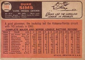 Duke Sims  baseball card collectible - Main Image 2