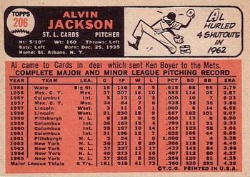 Alvin Jackson  baseball card collectible - Main Image 2