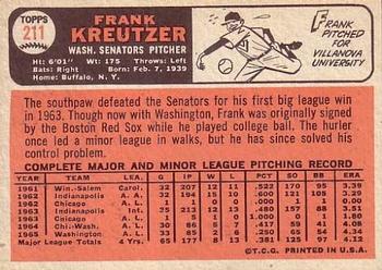 Frank Kreutzer  baseball card collectible - Main Image 2