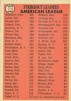 American League 1965 Strikeout Leaders (Sam McDowell / Mickey Lolich / Denny McLain / Sonny Siebert)  baseball card collectible - Main Image 2