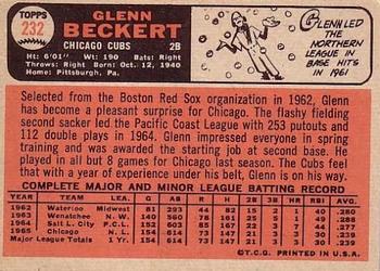 Glenn Beckert  baseball card collectible - Main Image 2