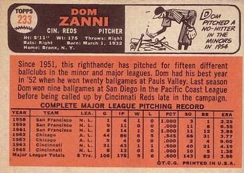 Dom Zanni  baseball card collectible - Main Image 2