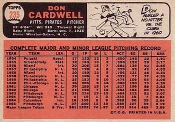 Don Cardwell  baseball card collectible - Main Image 2