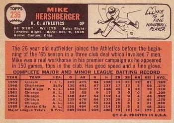 Mike Hershberger  baseball card collectible - Main Image 2