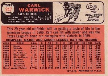 Carl Warwick  baseball card collectible - Main Image 2