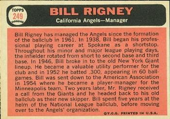 Bill Rigney  baseball card collectible - Main Image 2