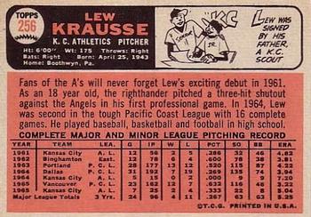 Lew Krausse  baseball card collectible - Main Image 2