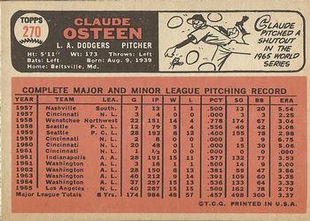 Claude Osteen  baseball card collectible - Main Image 2
