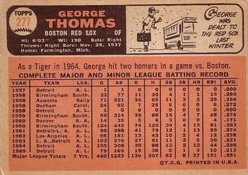 George Thomas  baseball card collectible - Main Image 2