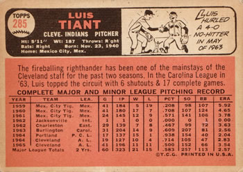 Luis Tiant  baseball card collectible - Main Image 2