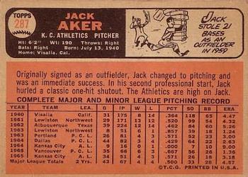 Jack Aker  baseball card collectible - Main Image 2