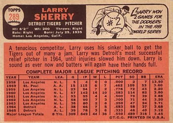 Larry Sherry  baseball card collectible - Main Image 2