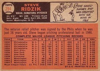 Steve Ridzik  baseball card collectible - Main Image 2