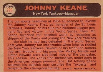 Johnny Keane  baseball card collectible - Main Image 2
