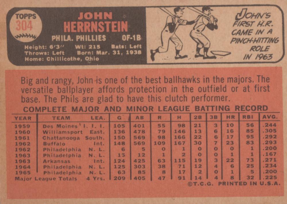 John Herrnstein  baseball card collectible - Main Image 2