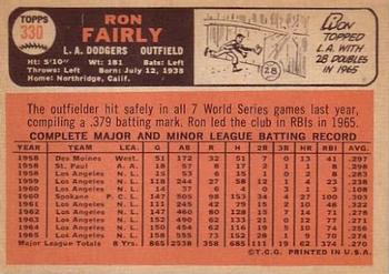 Ron Fairly  baseball card collectible - Main Image 2