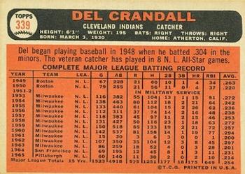 Del Crandall  baseball card collectible - Main Image 2