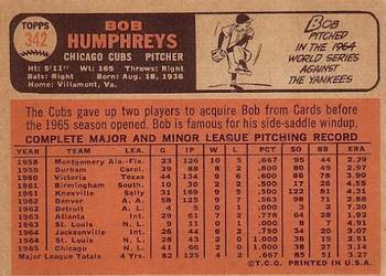 Bob Humphreys  baseball card collectible - Main Image 2