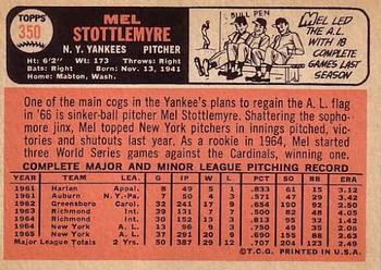 Mel Stottlemyre  baseball card collectible - Main Image 2