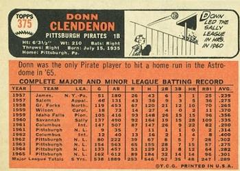 Donn Clendenon  baseball card collectible - Main Image 2