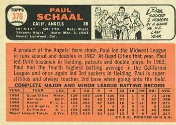 Paul Schaal  baseball card collectible - Main Image 2