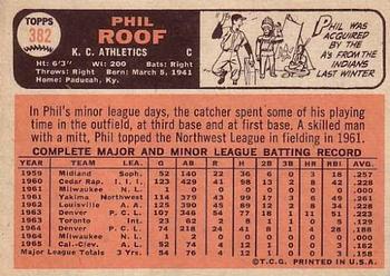 Phil Roof  baseball card collectible - Main Image 2