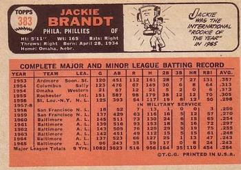 Jackie Brandt  baseball card collectible - Main Image 2