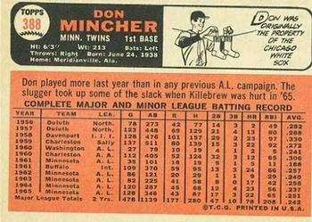 Don Mincher  baseball card collectible - Main Image 2
