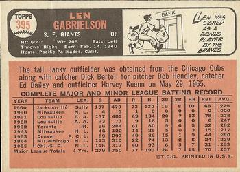 Len Gabrielson  baseball card collectible - Main Image 2