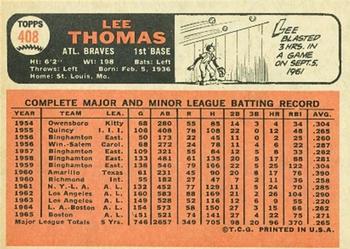 Lee Thomas  baseball card collectible - Main Image 2