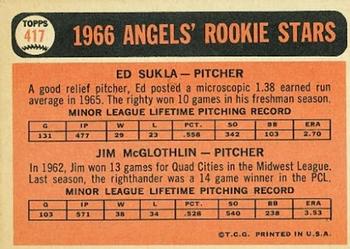 Angels 1966 Rookie Stars (Jim McGlothlin / Ed Sukla)  baseball card collectible - Main Image 2