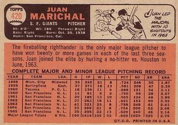 Juan Marichal  baseball card collectible - Main Image 2