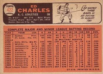 Ed Charles  baseball card collectible - Main Image 2