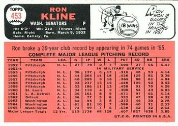 Ron Kline  baseball card collectible - Main Image 2