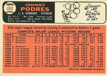 Johnny Podres  baseball card collectible - Main Image 2
