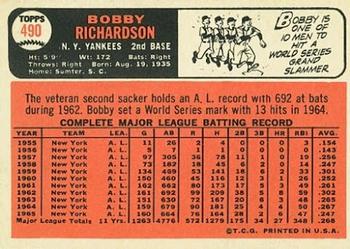 Bobby Richardson  baseball card collectible - Main Image 2