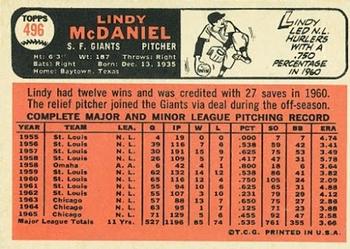 Lindy McDaniel  baseball card collectible - Main Image 2