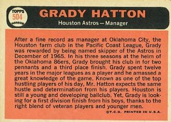 Grady Hatton  baseball card collectible - Main Image 2