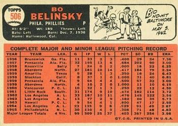 Bo Belinsky  baseball card collectible - Main Image 2